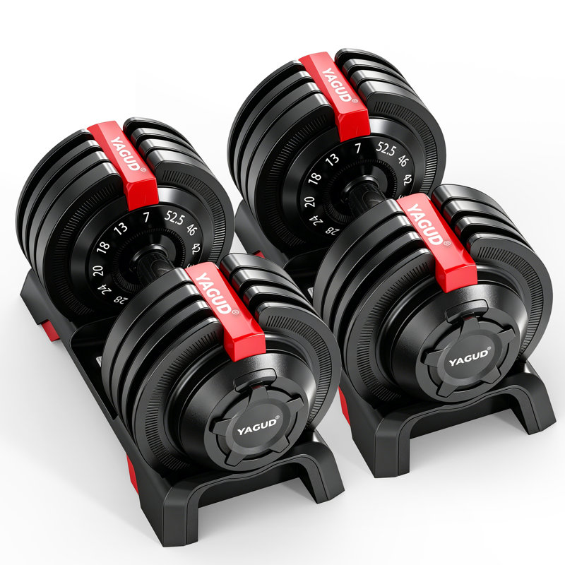  Ensemble d'haltères réglables 12 en 1, haltères à ajustement rapide 7-52,5 lb avec verrouillage de sécurité automatique, poids de salle de sport peu encombrant pour un entraînement complet du corps