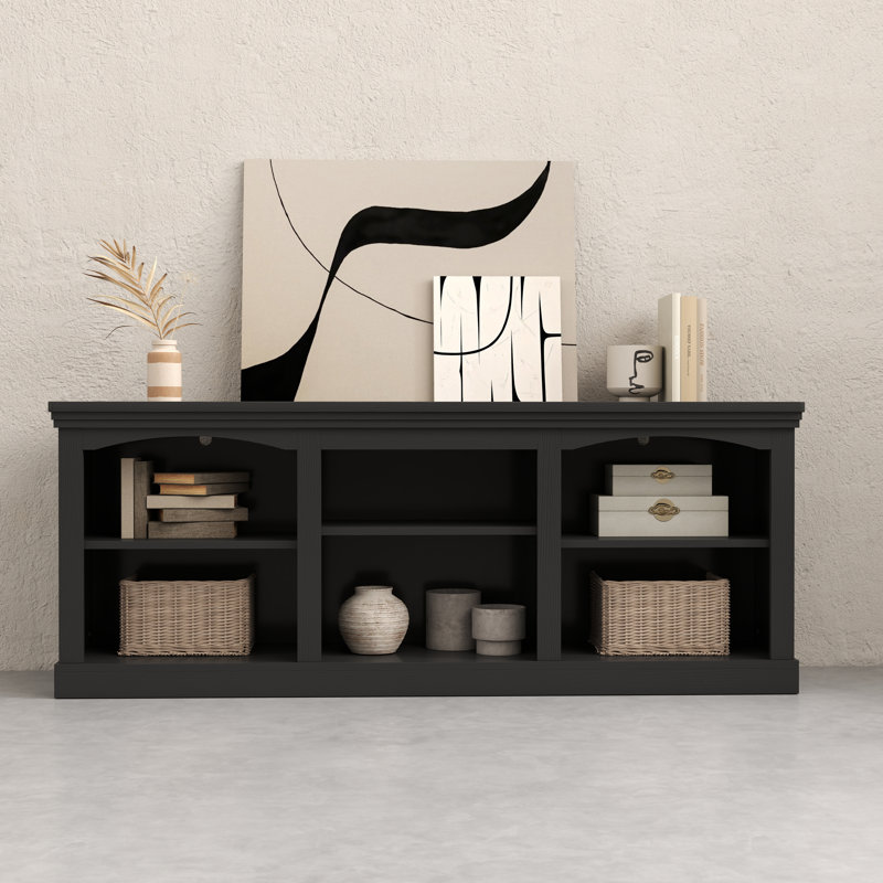 70"W Farmhouse/Transitional TV Stand For 80" TV , Black, 26"H x 70"L x 15.7"W