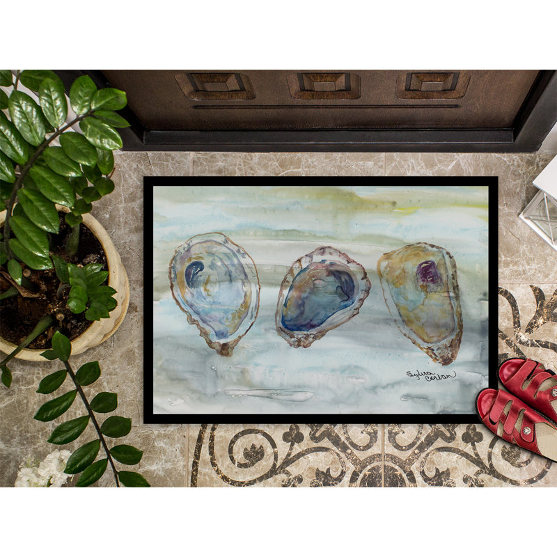 Tapis d'entrée antidérapant Frida Oysters, Rectangle 1 pi 5 po x 2 pi 2 po