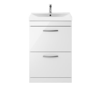 Athena 610 mm Freestanding Single Vanity with Integrated Ceramic Basin