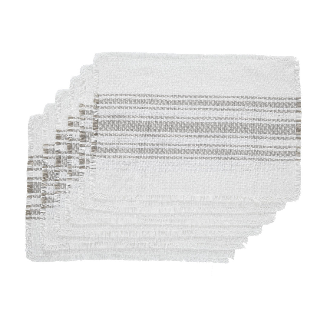 Antique White Stripe Striped Rectangle Placemat (Set of 6) VHC Brands 
