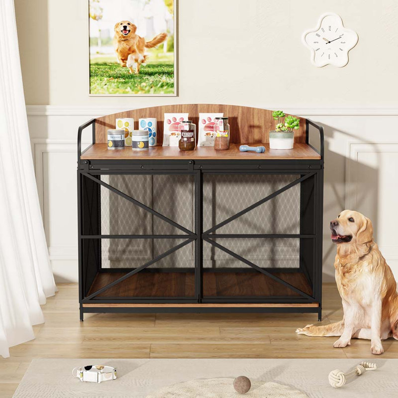 Cage pour chien de style mobilier, Brun