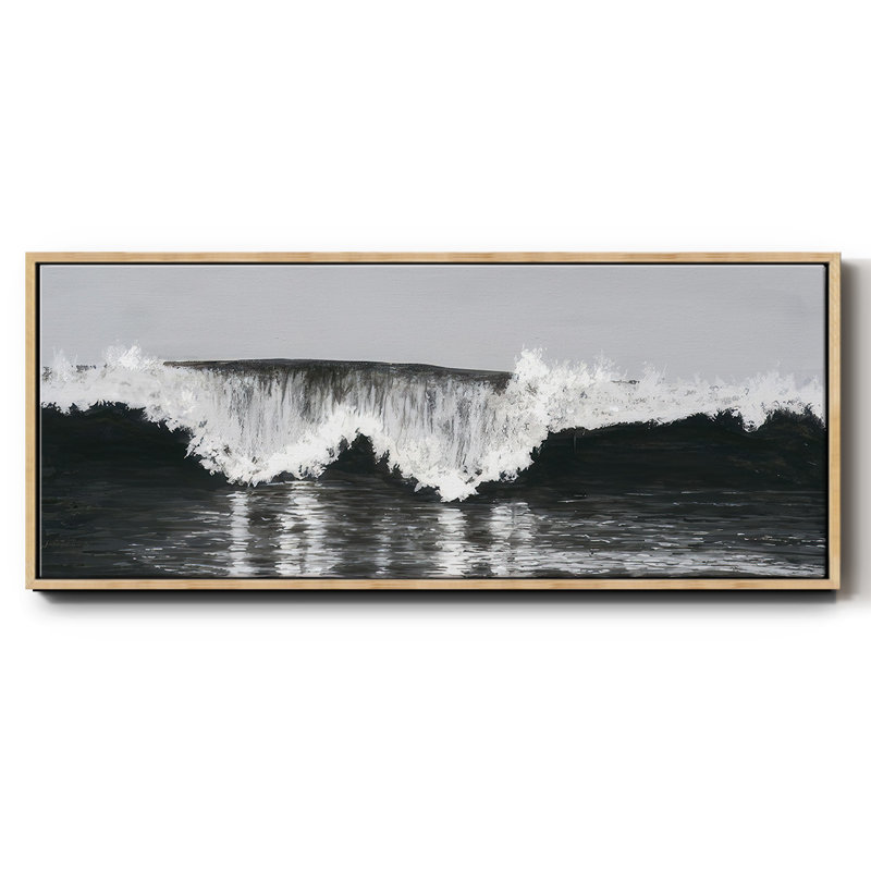 Black & White Waves II - Toile avec cadre, H 12 po x l 30 po