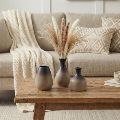 Vases à bourgeons en céramique, ensemble rustique de 11 petits vases, mini vases en céramique pour fleurs, décoration intérieure de style ferme moderne, vases en argile pour centre de table de mariage, décoration d'étagères et de table à manger