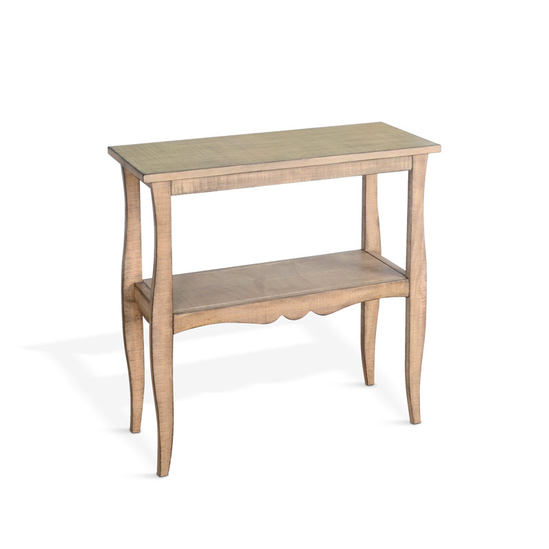 Table de bout en bois massif Komor, Galet de plage, H 28 po x l 28 po x P 11 po