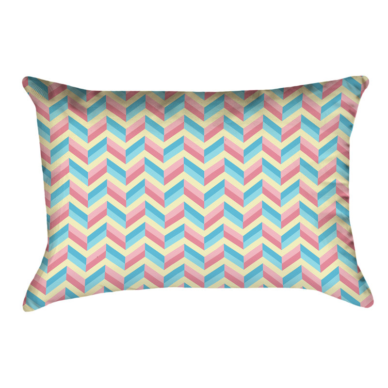 Housse de coussin Katelyn Elizabeth, Polyester sergé, Bleu / Rose