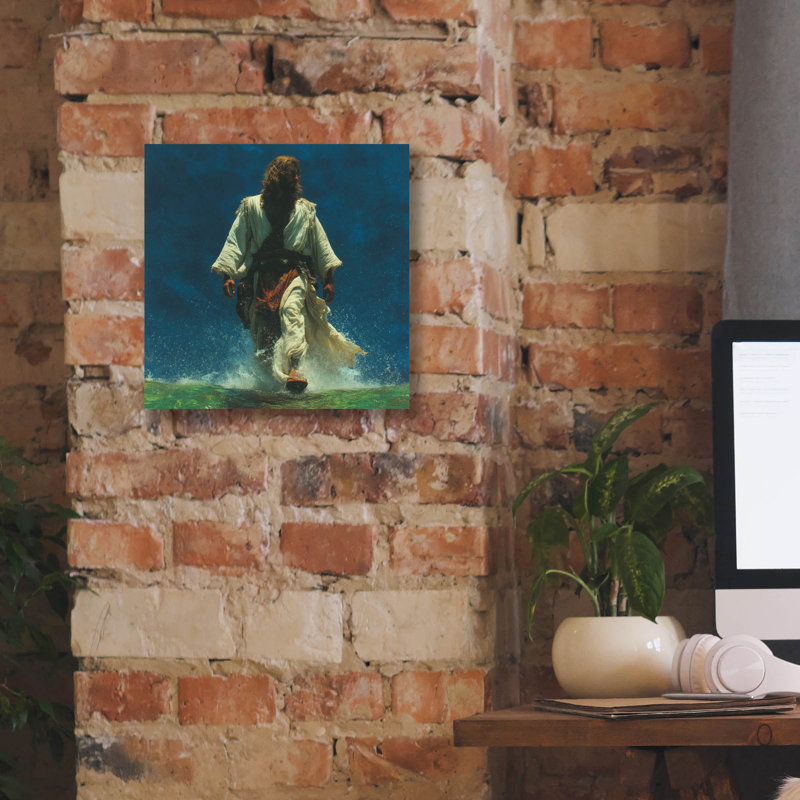  «Jesus Crosses Galilee» par Rich Monet, art mural sur toile, 12 po x 12 po, H 12 po x l 12 po