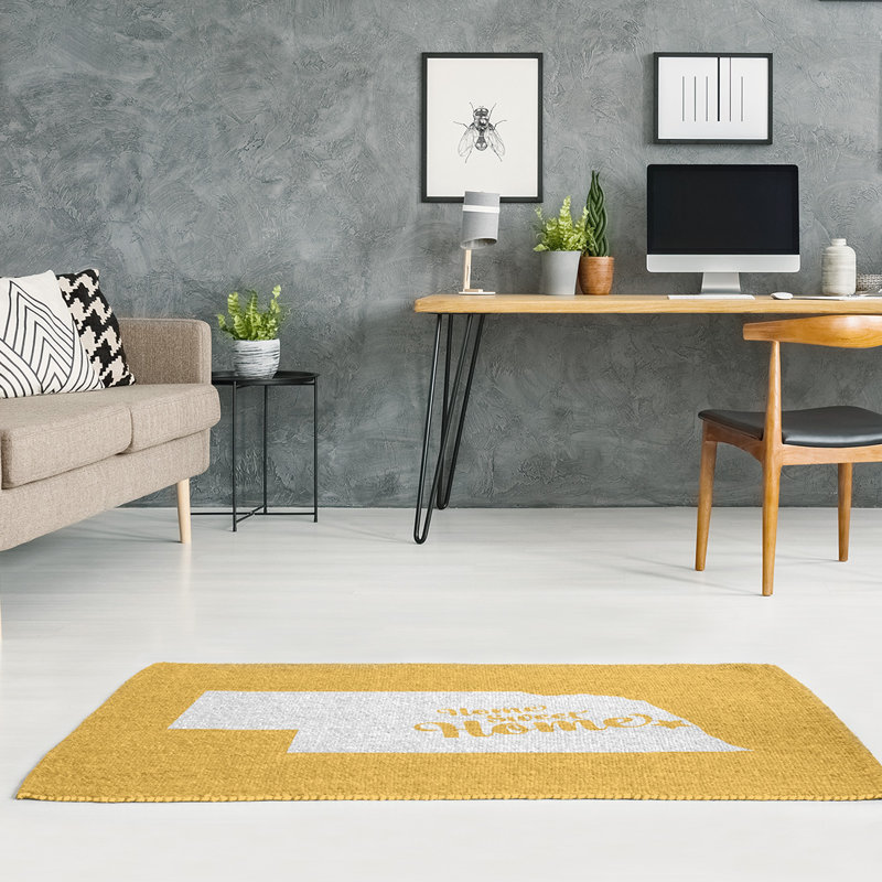 Tapis de zone jaune omaha the home, Rectangle 5 pi x 7 pi