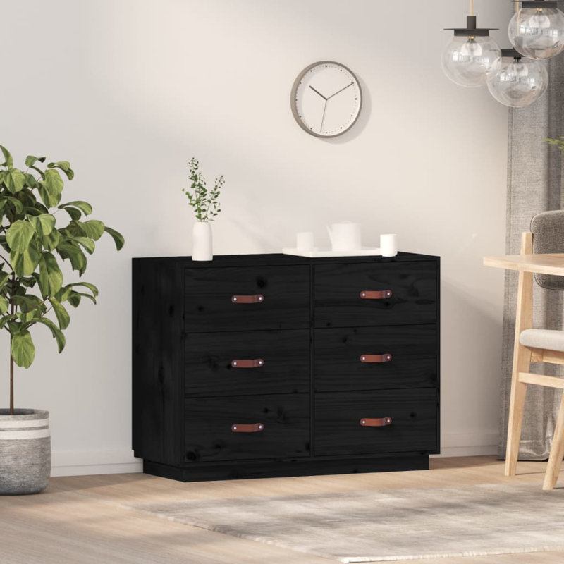 Levenia 100cm Solid Wood Sideboard, Black