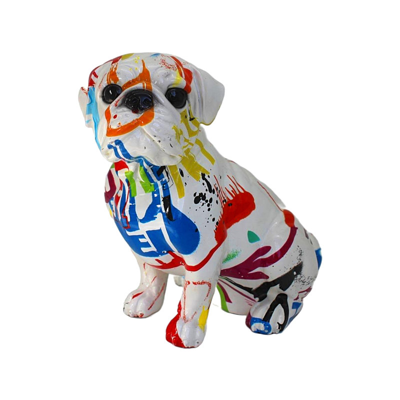 Bouledogue français assis heureux Red Barrel Studio® Plus - hauteur de 7 po