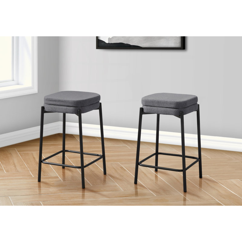 Tabouret de bar, hauteur de comptoir, ensemble de 2, cuisine, contemporain, moderne, Noir