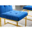 2 chaises de salle à manger modernes avec revêtement en velours et base en acier inoxydable doré, 2 chaises de couleur bleue avec base en acier, à déployer rapidement-1349706183-1349706182