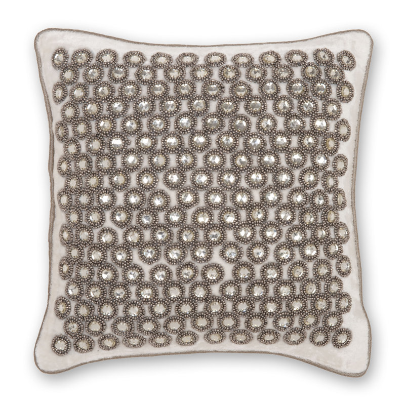 Housse de coussin en duvet et plumes Sterling Jewel, Blanc