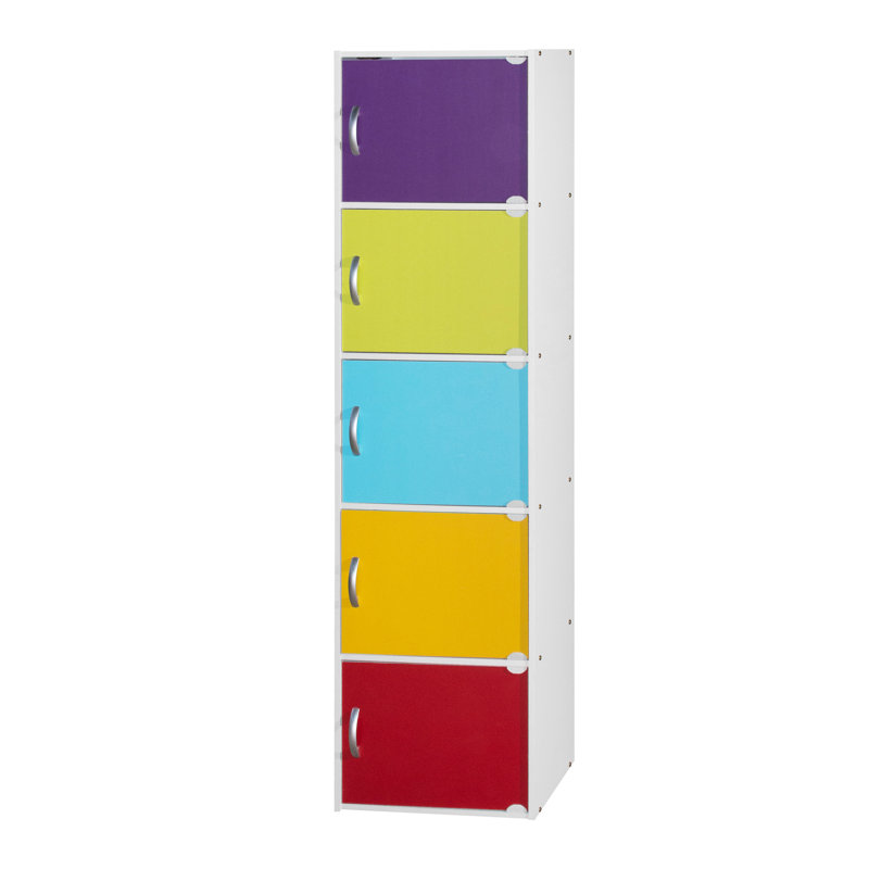 Aimee-Jane Storage Bookcase, Rainbow, (5 Shelves) 59.1" H x 15.9" W x 11.8" D