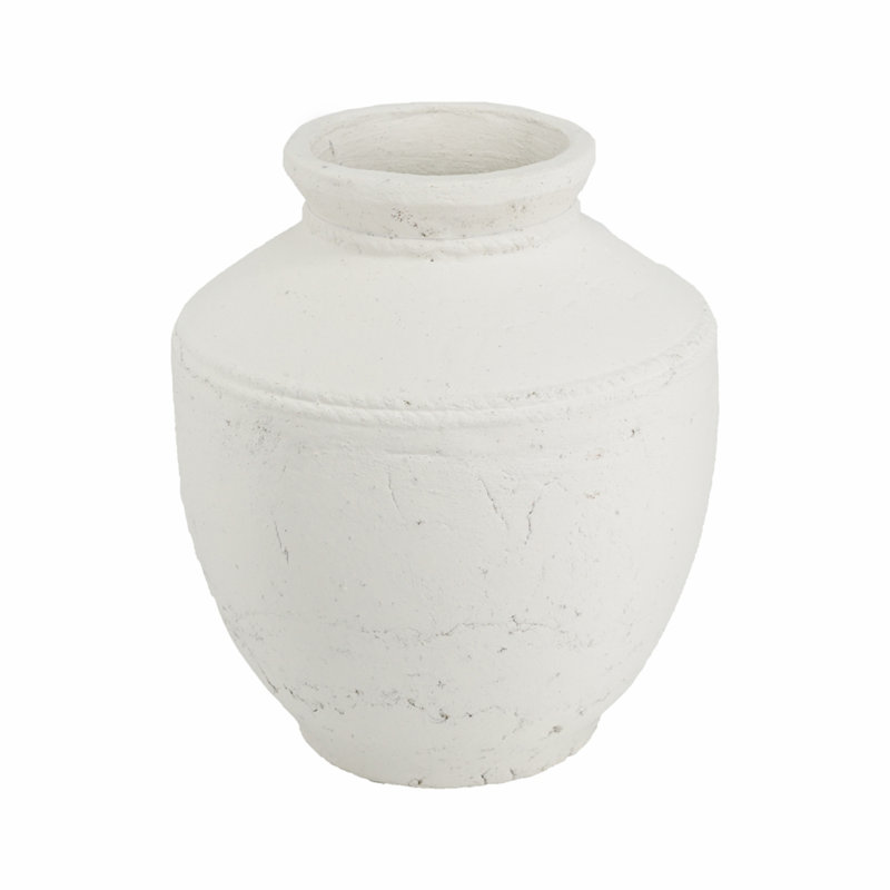 Round Terracotta Vase with Short Neck