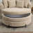 Upholstered Barrel Chair With Ottoman-100891572