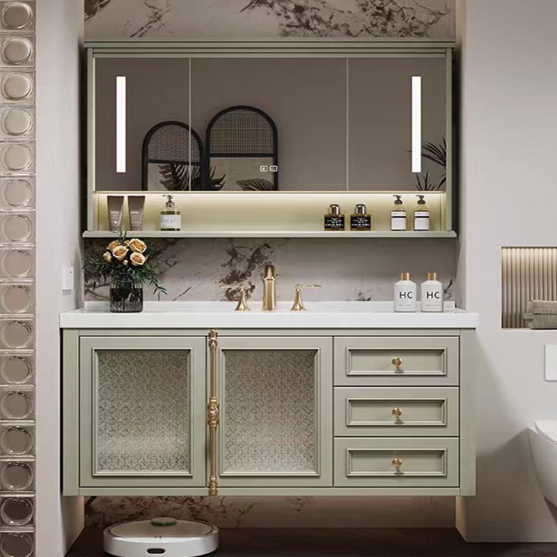 French style simple fashion bathroom cabinet, 19.69" H x 55.12" W x 19.69" D