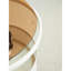 Table basse ovale blanche avec rangement combiné en métal et en verre - 35,56 po x 17,19 po x 17,19 po, verre trempé, cadre vaporisé, installation facile, stable, compartiment perforé, 4 roues rotatives pour