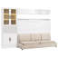 Lit escamotable blanc pleine grandeur avec fonction, tablettes, et - Conception peu encombrante pour les petits appartements et les espaces, facile à ranger, appartements efficaces