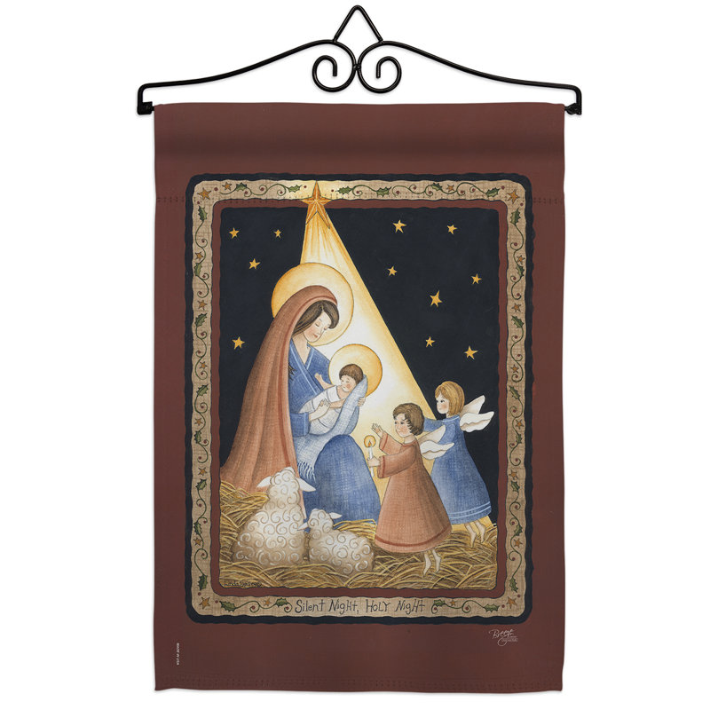 Le Seigneur est né en polyester à 2 faces 19 x 13 po. Ensemble de drapeaux