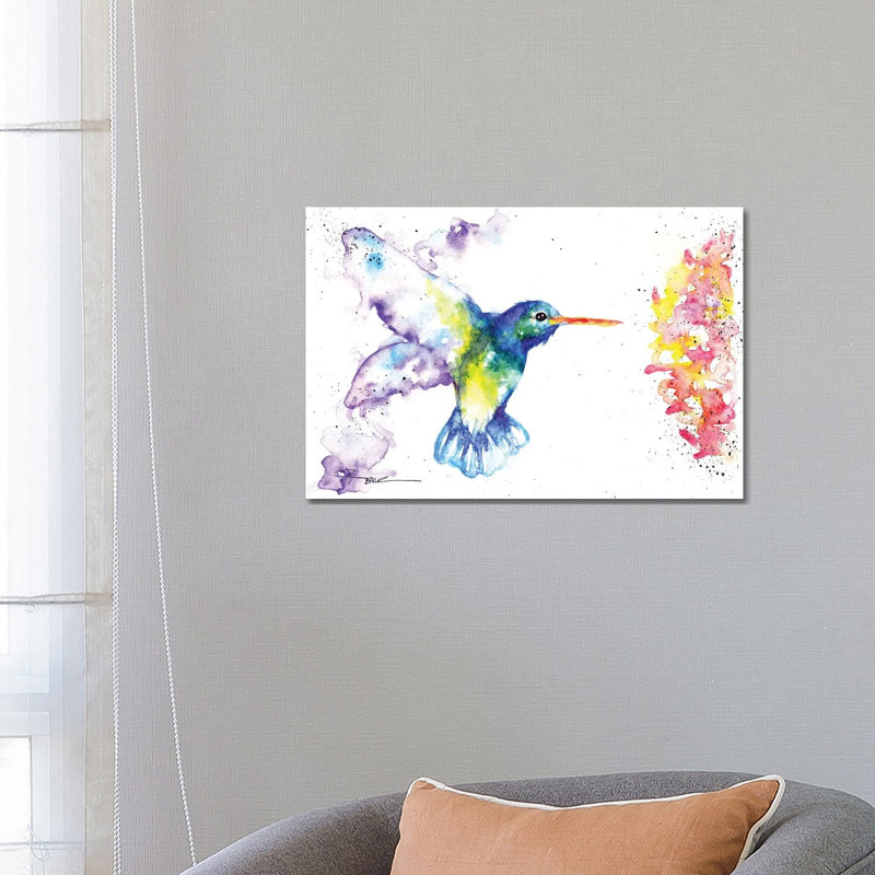 Hummingbird And Blossom II by BebesArts - Wrapped Canvas Gallery-Wrapped Canvas Giclée, 66.04 cm H x 45.72 cm W x 1.91 cm D