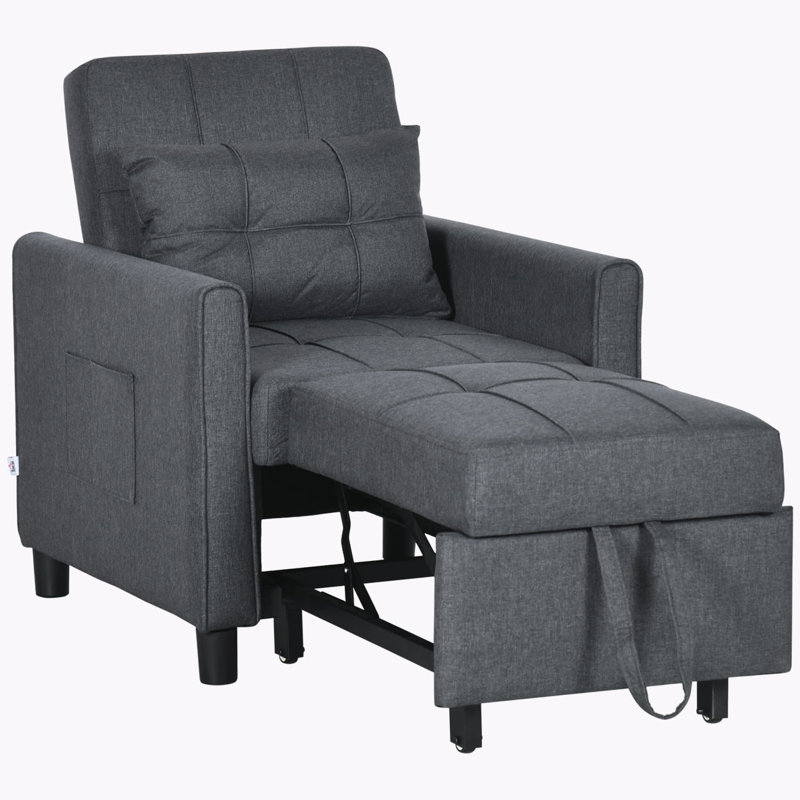 Sleeper Convertible Chair Bed with Adjustable Backrest