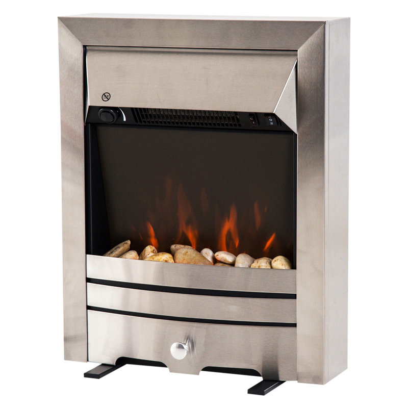 Charles Belfry Heating 48.2 cm W Silver Electric Fireplace