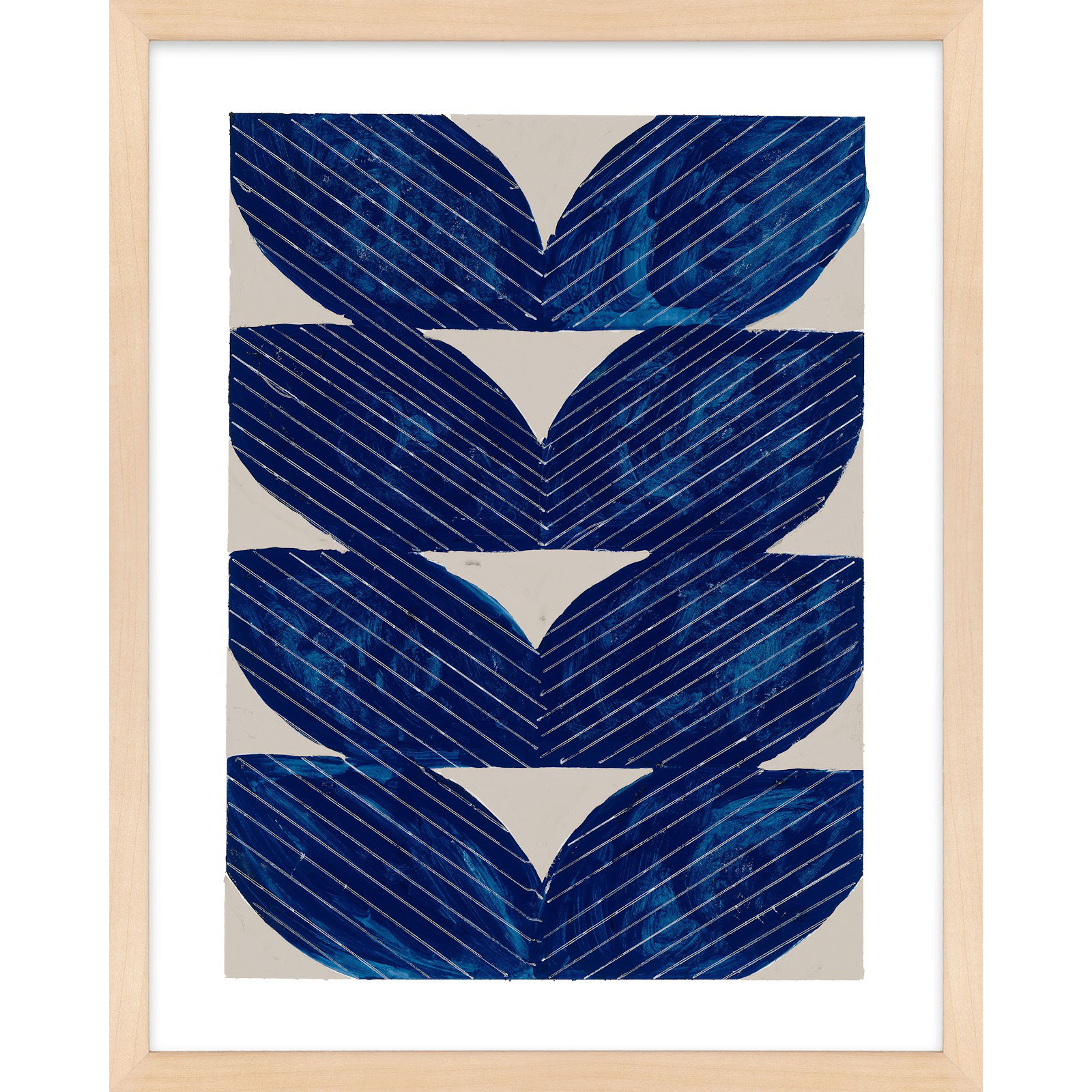 Navy Chevron by Andrea Stokes, Brown, 25" H x 20" W x 1.25" D