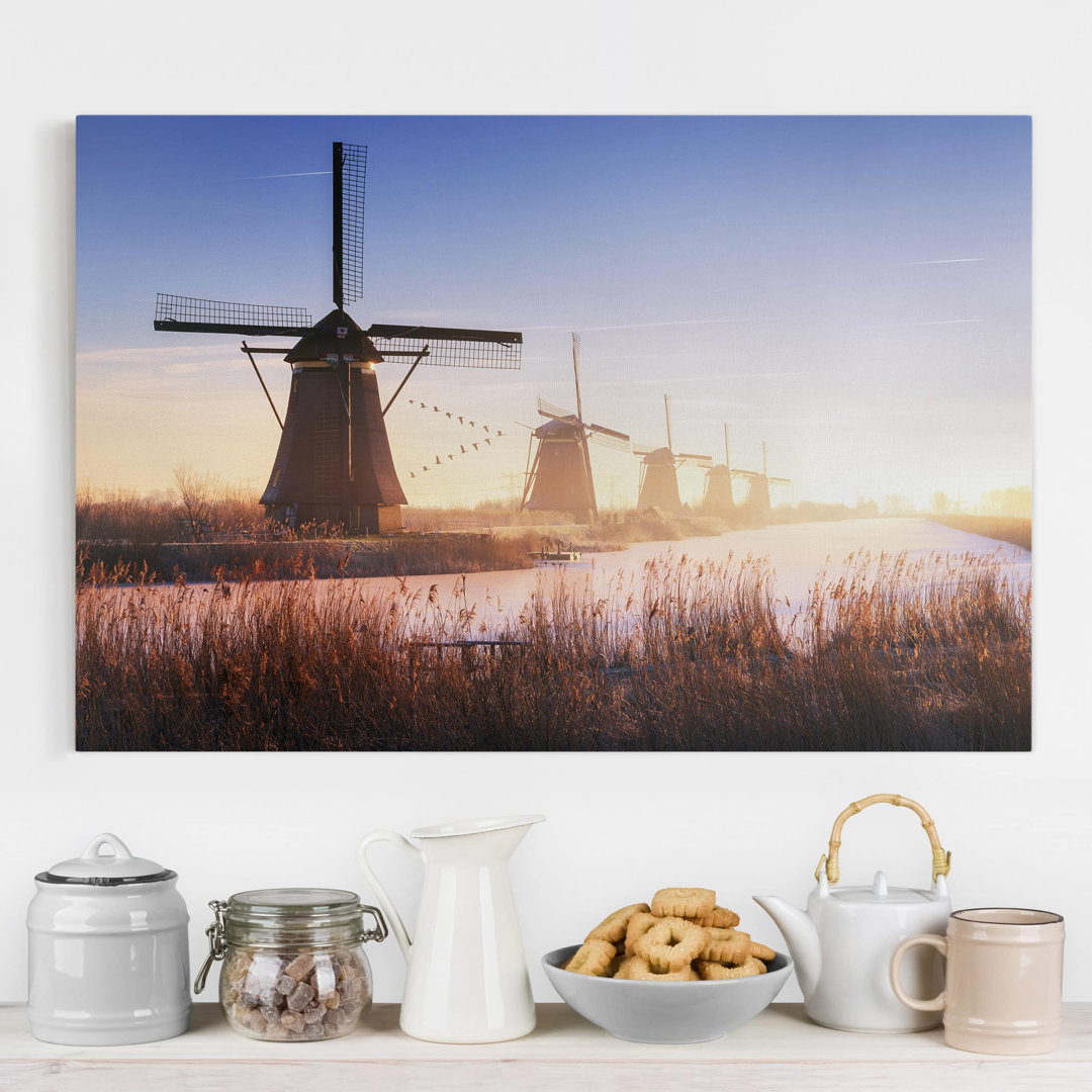 Leinwandbild Windmühlen von Kinderdijk