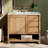 Zoren 36" Wide Modern Wood Bathroom Vanity with Ceramic Sink, Drawers, Sliding Cabinet Door & Open Shelf for Bathroom