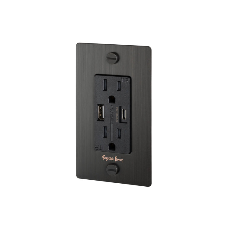 1G Combination Duplex Outlet And USB-A + C Charger / With Logo