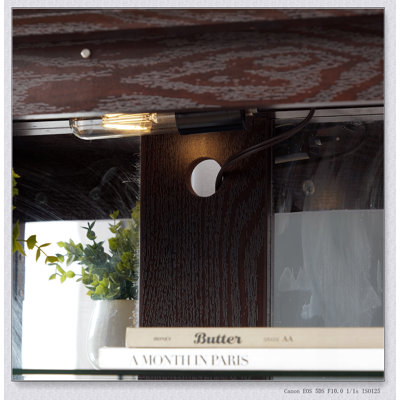 Vitrine Antique Curio avec tablettes réglables, portes en verre et ampoule E26 pour objets de collection, idéale pour la maison ou le bureau