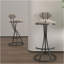Ensemble de 2 tabourets de bar rembourrés avec tabourets de bar à hauteur de comptoir en velours moderne pour îlot de cuisine, salon (noir et rayé)-426016809