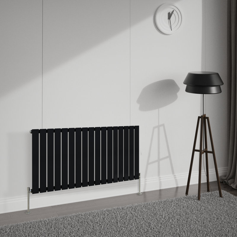 Shonta Horizontal Single Flat Panel Radiator, 60cm H x 115.6cm W, Normal Black