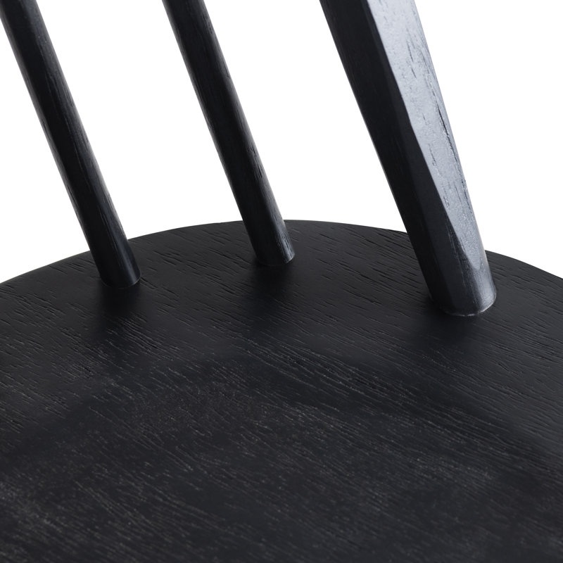 Blouson Solid Wood Side Chair, Black