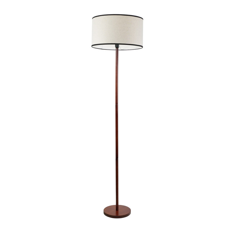 Roseli 180cm Traditional Floor Lamp, Walnut, Yes, Natural/Black