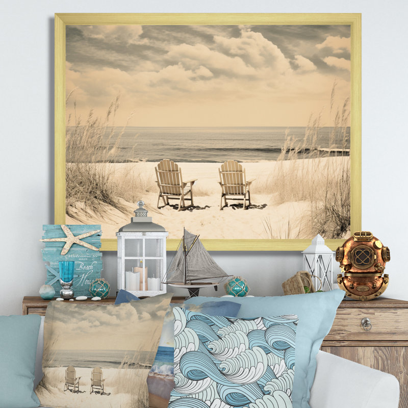 Alexsandra Beachside Whispers V sur impression sur toile, Encadrement doré, H 12 po x l 20 po x P 1 po