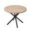 Modern Simple Round Solid Wood Dining Table Set - Set Of 4 Diamond Pattern Velvet Dining Chairs - Metal Legs - For Living Room/Bedroom-1038814822-1025229119