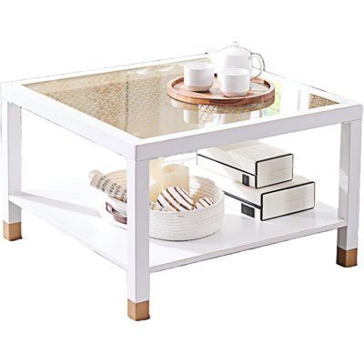 Table basse avec plateau en verre