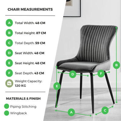 Illman Luxury Velvet Upholstered Dining Chair - Elegant Modern Deco Style