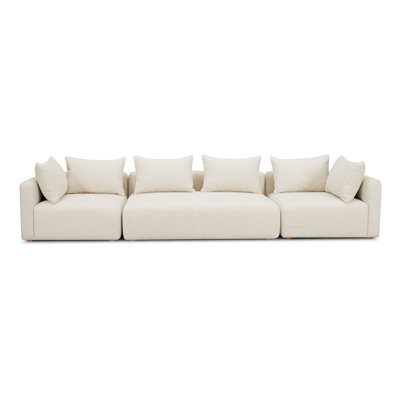 Tov Furniture Hangover Cream Heavy Textured Fabric 145" Long Sofa