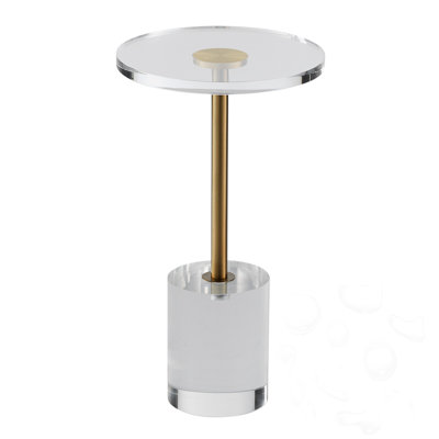 Acrylic End Table With Solid Base