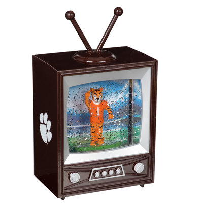 Clemson University Lighted Vintage TV Water Lantern
