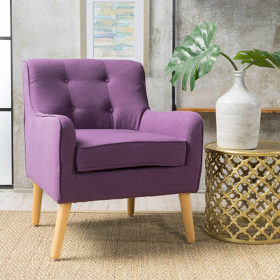 Fauteuil en tissu avec pieds en bois