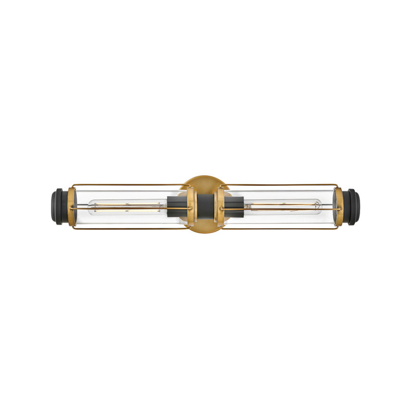 Masthead Heritage Brass 2-Light Outdoor Vanity with Clear Glass