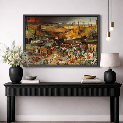 Medieval Apocalypse Battle Artwork, Gothic Living Room Pictures, Framed Canvas Giclee Print Wall Art.
