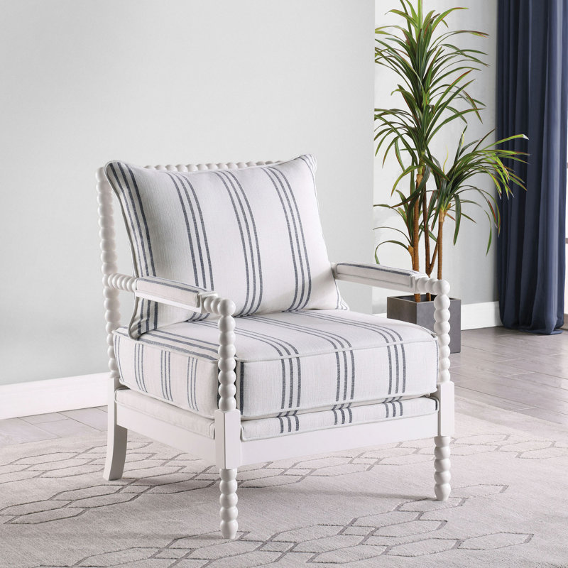 Chaise d'appoint rembourrée à rayures