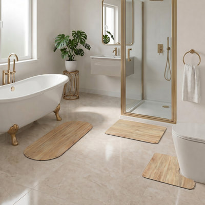 Decorative 3-Piece Bath Mat Set – Includes Standard, Runner, and Contour