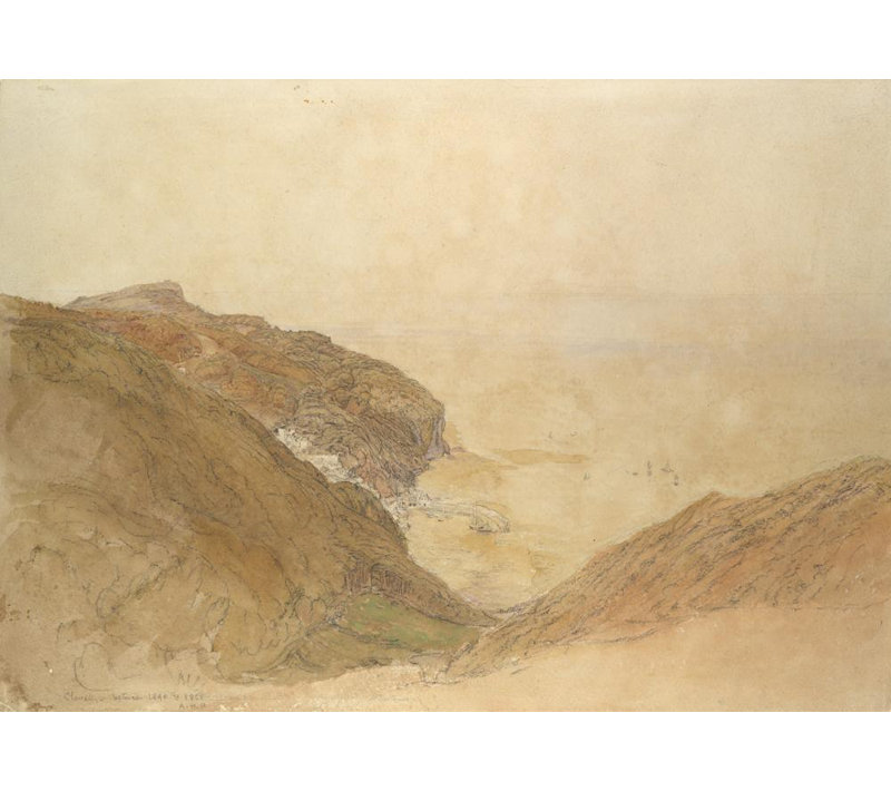 «View of Clovelly, Devon» par Samuel Palmer - Art mural sur toile tendue avec châssis, H 24 po x l 17 po