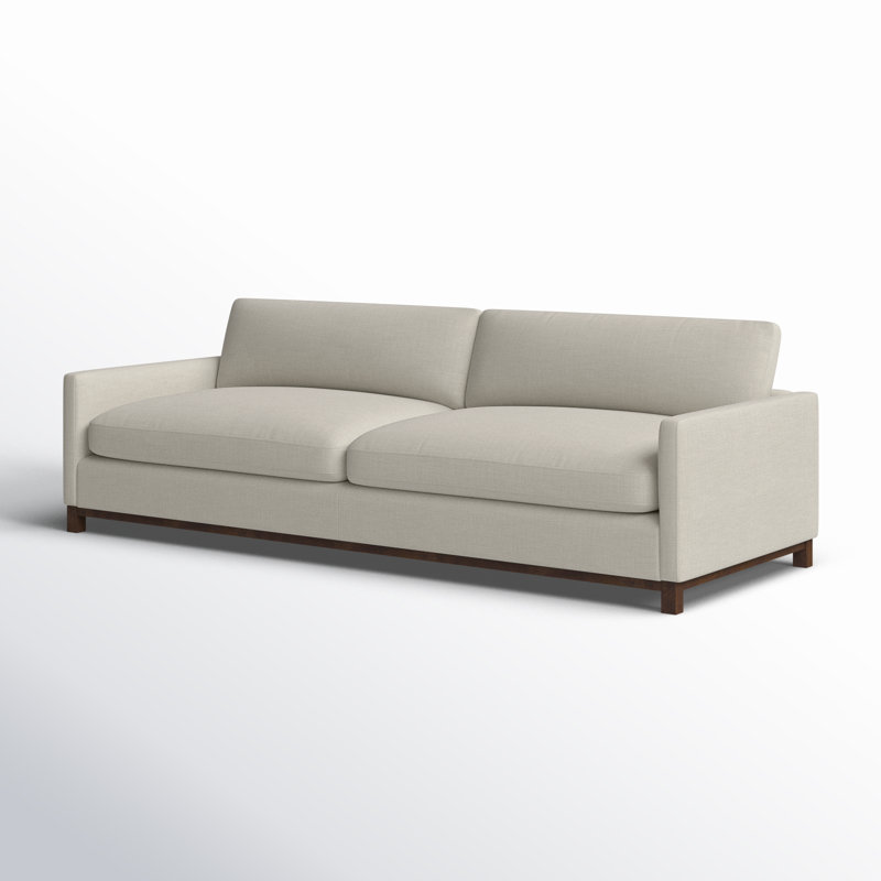 Canapé rembourré Liz, Marron foncé, H 32,28 po x l 101,97 po x P 39,37 po, Tweed de coton Flannigan